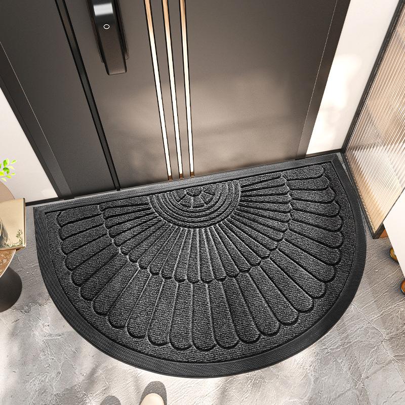 Semi-circular Mud Scraping Dust Removal Floor Mat Entry Door Stain-resistant Commercial Polypropylene Wear-resistant Rubber Mat Anti-slip Mat