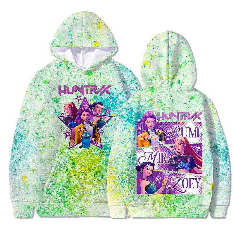 

8 кольорів KPop Худі Мисливці на демонів для чоловіків жінок 2025 Гарячий принт з фільму Модна повсякденна толстовка Осінній пуловер з довгим рукавом Вбрання Подарунки XXL світло-зелений колір