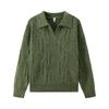 Men S Polo Neck Twist Knit Sweater Loose Fit Outerwear