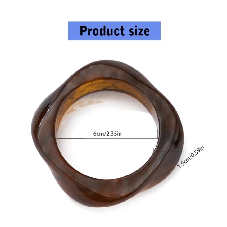 Wyrazista Akrylowa Bransoletka Biżuteria Modna Akrylowa Żywiczna Bransoletka Retro Wygląd Opaska na Nadgarstek Zapięcie dla Entuzjastów Mody