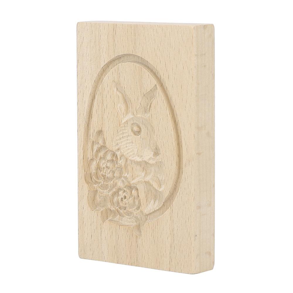 Natural Beech Wood Wooden Cookie Mold Fruit Tree Roses Heart Rose Bunny Flower Biscuit Mould Smooth Surface Rounded Edges