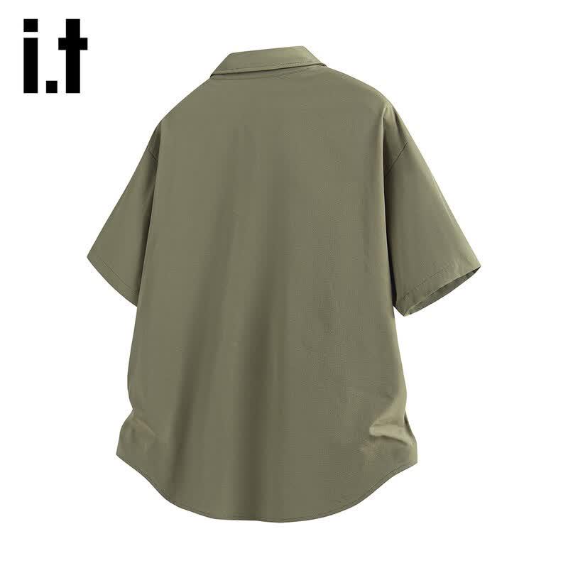 Izzueit Men's Cool-Touch Short-Sleeve Casual Shirt