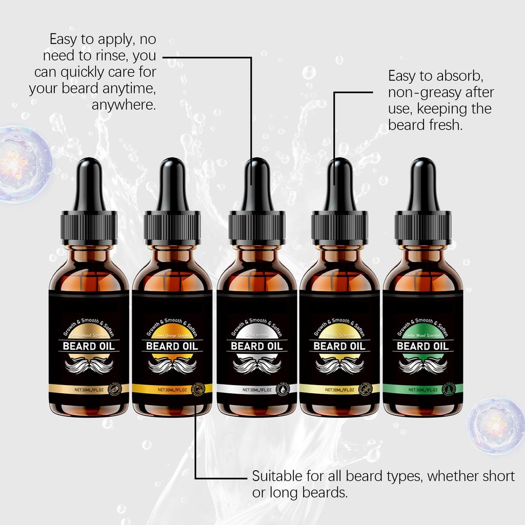 Men's Beard Care Oil Moisturizing, Smooth, Nourishing And Soft Sandalwood Moisturizing Oil,30ML