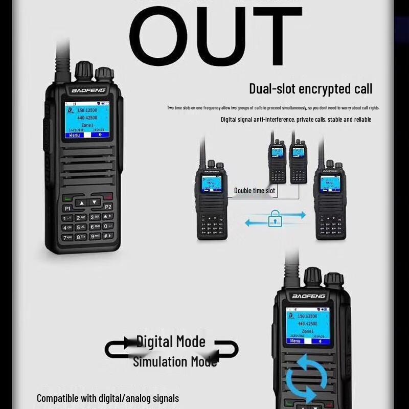 Baofeng DM-1701 DMR Walkie-Talkie Digitale a Doppia Modalità (Versione NC)