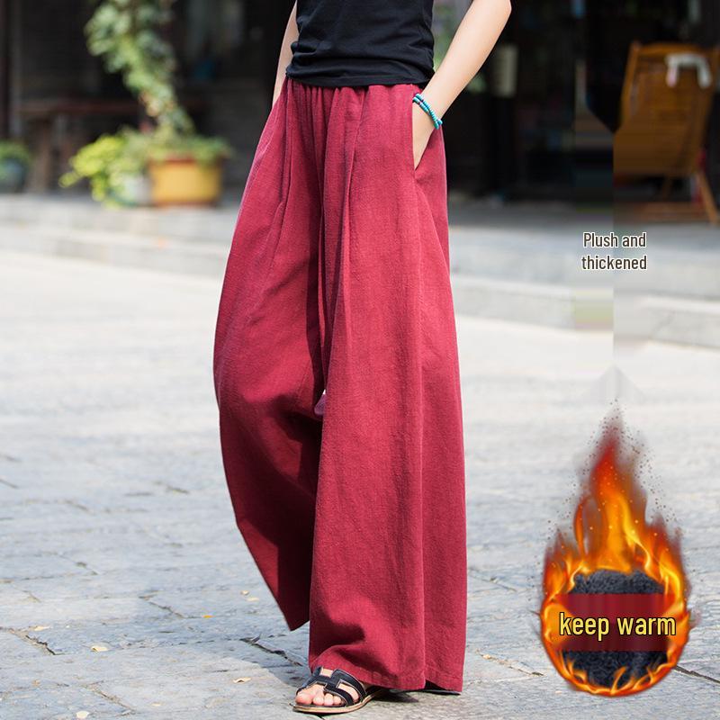 Women's Wide Leg Ramie Cotton Linen Pants - Spring/Summer 2025 Collection