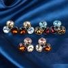 Square Oval  Geometric Stud Earrings For Women Medieval Vintage Light Luxury Simple Jewelry