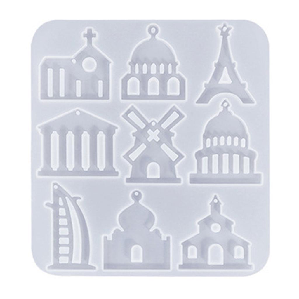 DIY Crystal Epoxy Resin Mold Flowerpot Castle Pendant Silicone Mold Geometry Necklace Keychain Earring DIY Casting Molds