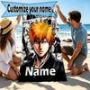 Custom Name Personalized BLEACH Print Beach Towel, for Trip Camping Beach Party Home Decor, Birthday Gift for Family & Friends