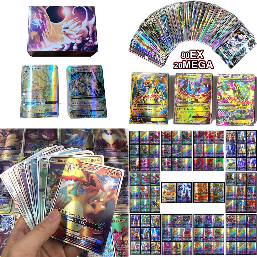Exquisite Pokemon Tcg Card Set With 100 Cards Including Vmax Gx And Mega Features