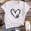 Love Cartoon Print Crew Neck T-shirt Casual Loose Short Sleeve Fashion Summer T-Shirts Tops Women's Clothing