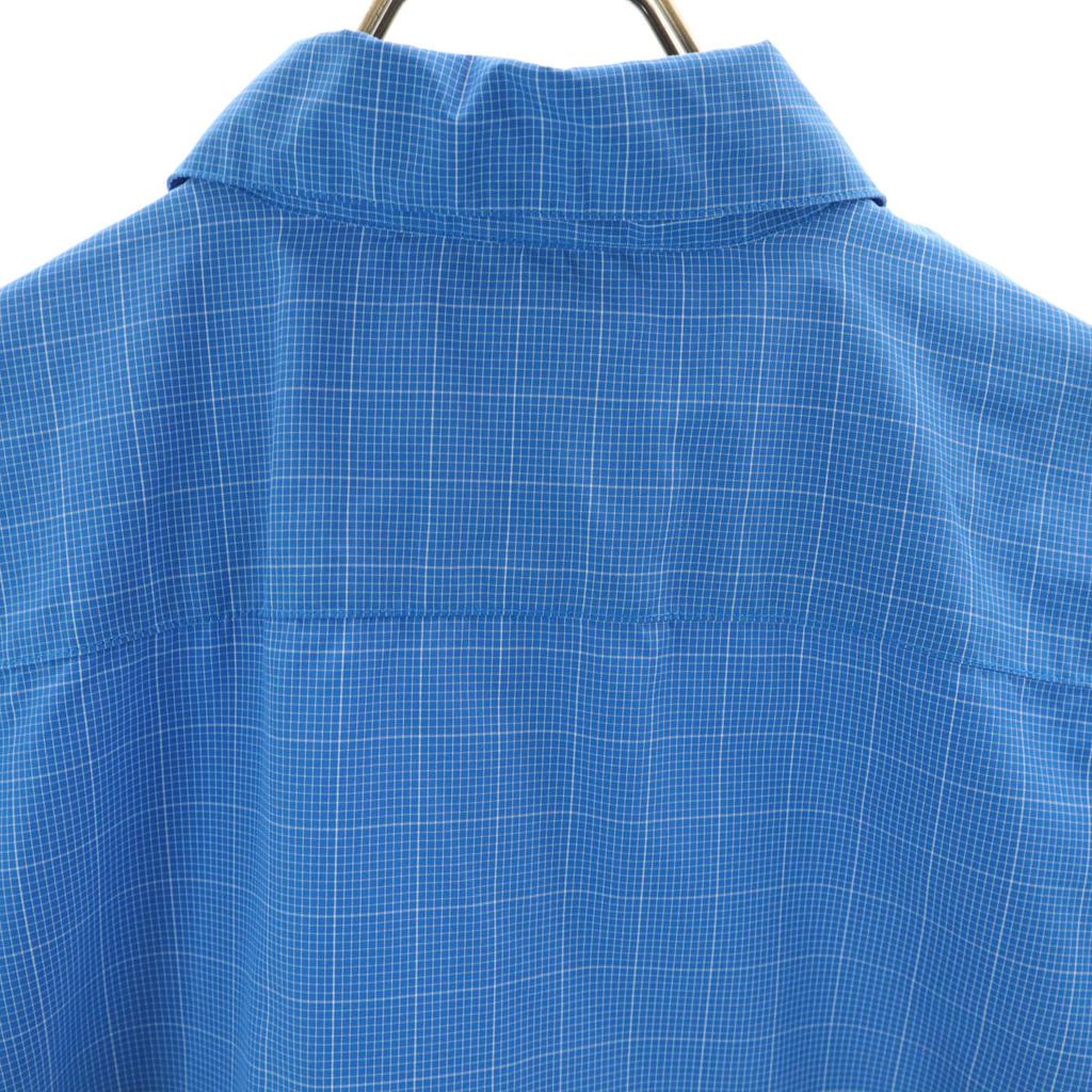 SALOMON Check Pattern Short sleeve shirt S Blue Men's Used