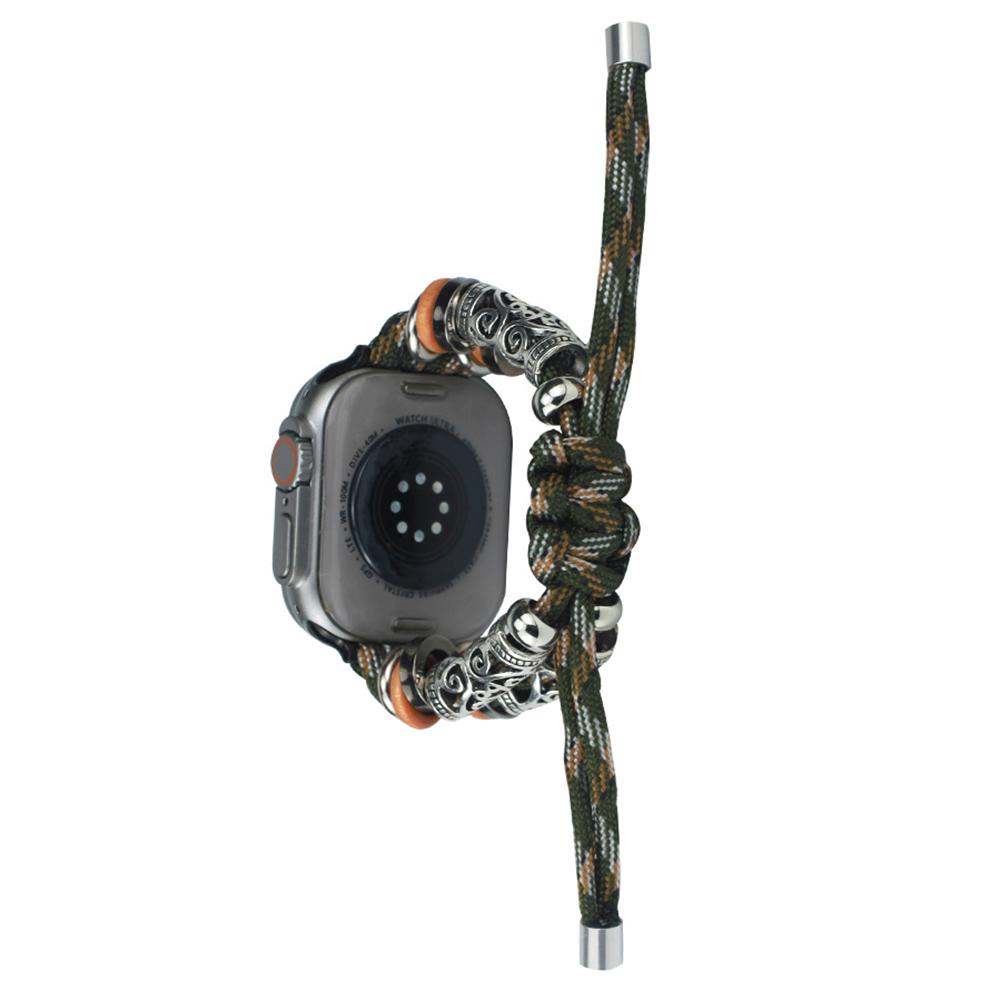 

Watch Strap for Apple Watch Series 10 42mm/9 8 7 41mm/SE (2023) SE (2022) SE 6 5 4 40mm/3 2 1 38mm Rope Watch Strap Beads Wrist Band Green Camouflage