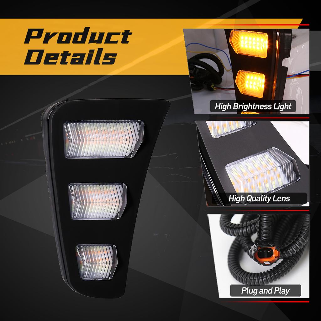 Led DRL For Kia Pegas 2018 2019 Daytime Running Lights Dynamic Turn Signal Fog Lamps Auto White Yellow Blue Car Accessories 12V