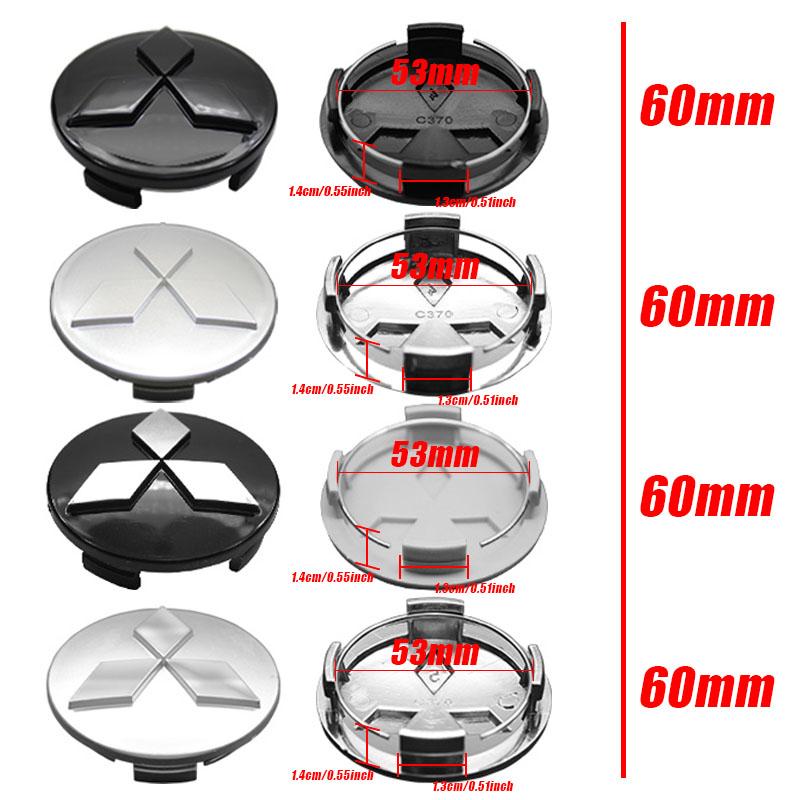 4 Stück 60mm Auto Radnabenkappen Abdeckung Für Mitsubishi Ralliart Lancer 10 Asx Outlander Asx Pajero Sport L200 Auto Zubehör