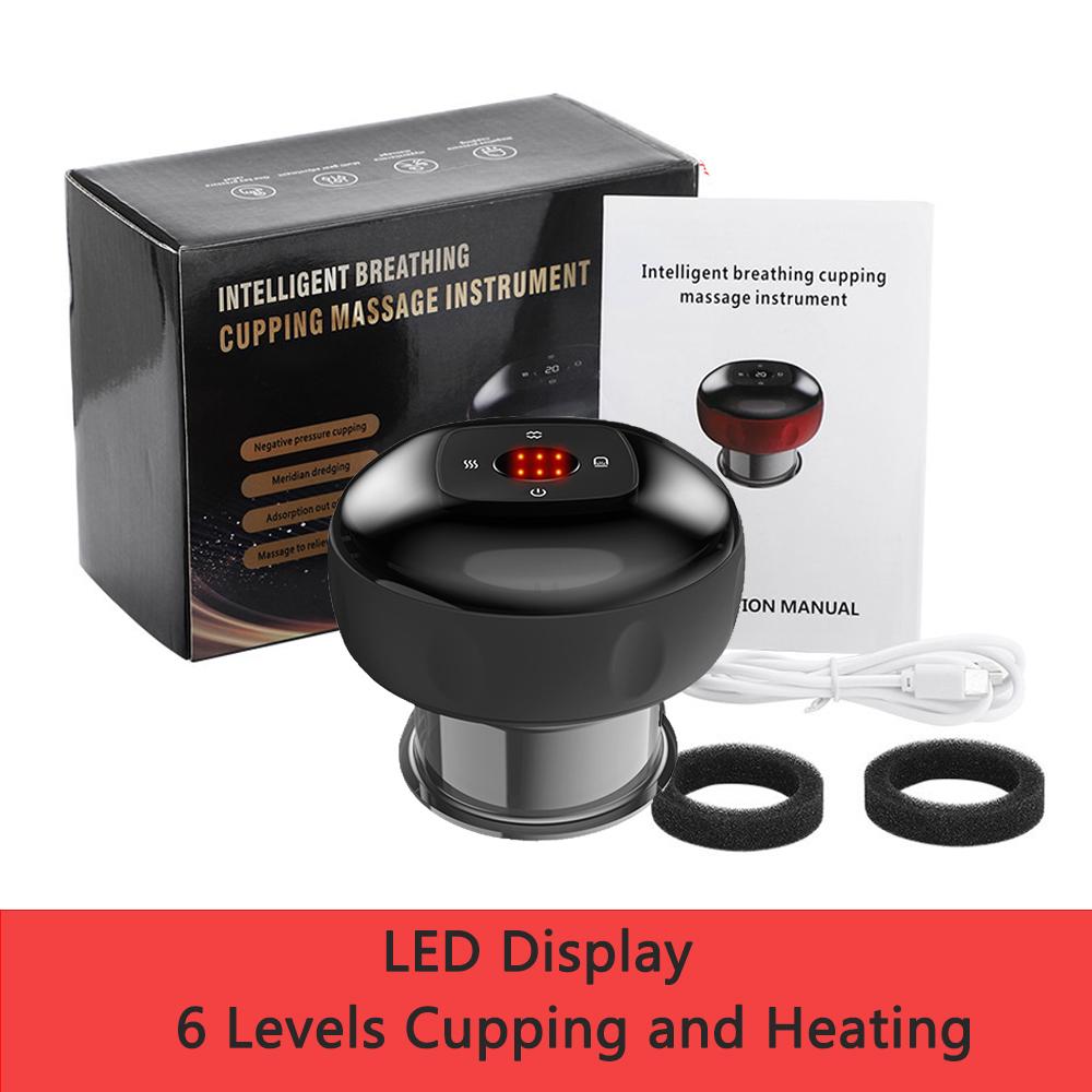 Intelligent Vacuum Cupping Massage Device 6/12 Gear Electric Heating Scraping Suction Cups Physical Fatigue Relieve Health Guasha Cans