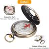Vintage Mini Waterproof Compass with Copper Shell, Child Gift Brass Clamshell Compass for Camping, Orienteering, Hiking, Marching and Collection