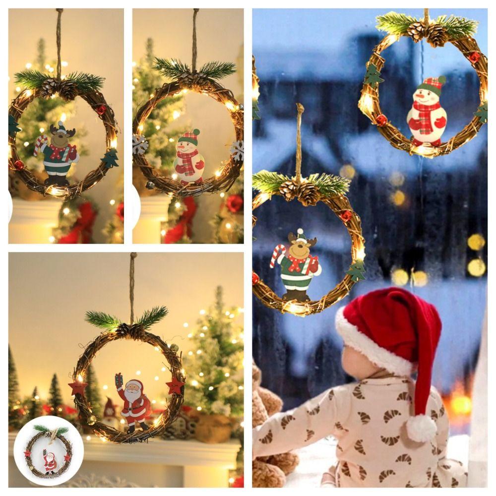 Elk deer Christmas Garland Simulation Christmas Front Door Pendant  Christmas Decorations