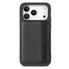 For iPhone 17 Pro Case RFID Blocking Carbon Fiber Leather Phone Back Cover with Card Holder