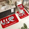Lisa Larson 3Pcs Flannel Toilet Mat Set Bathroom Rug Bath Carpet Non Slip Home Decor Toilet 3 Pcs Bathroom Textile Set