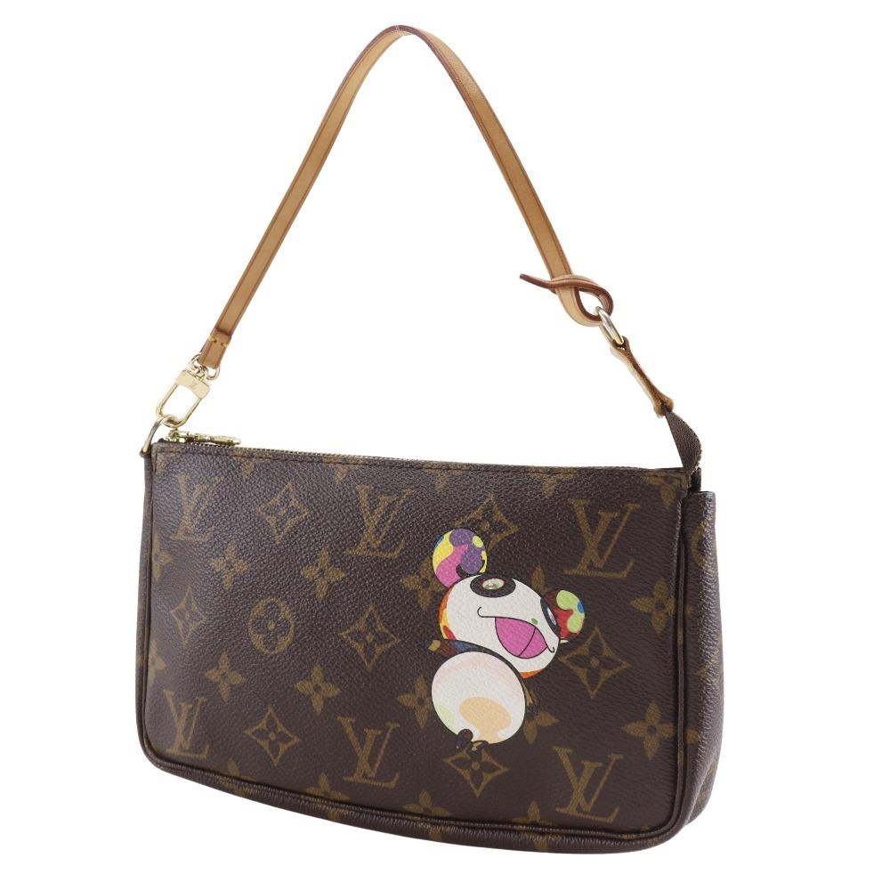 Louis Vuitton Pochette Accessoires Pouch M51981 Panda Takashi Murakami Collaboration Accessory Pouch Brown Monogram Canvas Women Used