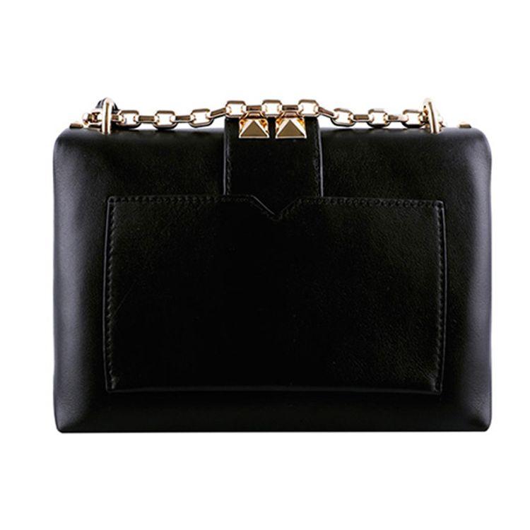 Michael Kors Cece Studded Color Block Chain Leather Shoulder Bag Medium Women Shoulder Bag 30S9G0EL6L-BLACK