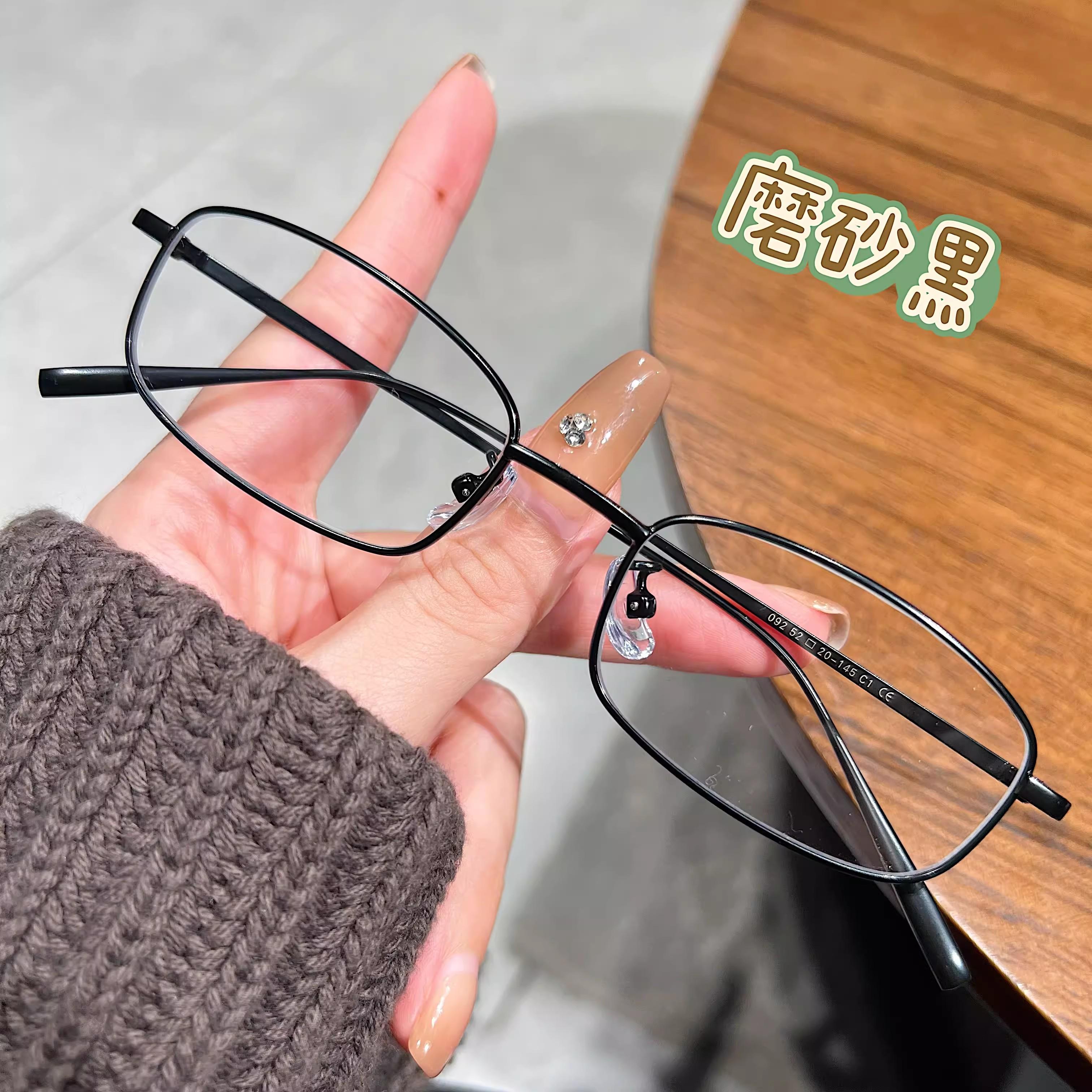 

Y2K Vintage Glasses Metal Frame Half Frame Without Lens Girls Chic Cosplay Party Decoration Glasses Metal Photography Glasses чёрный