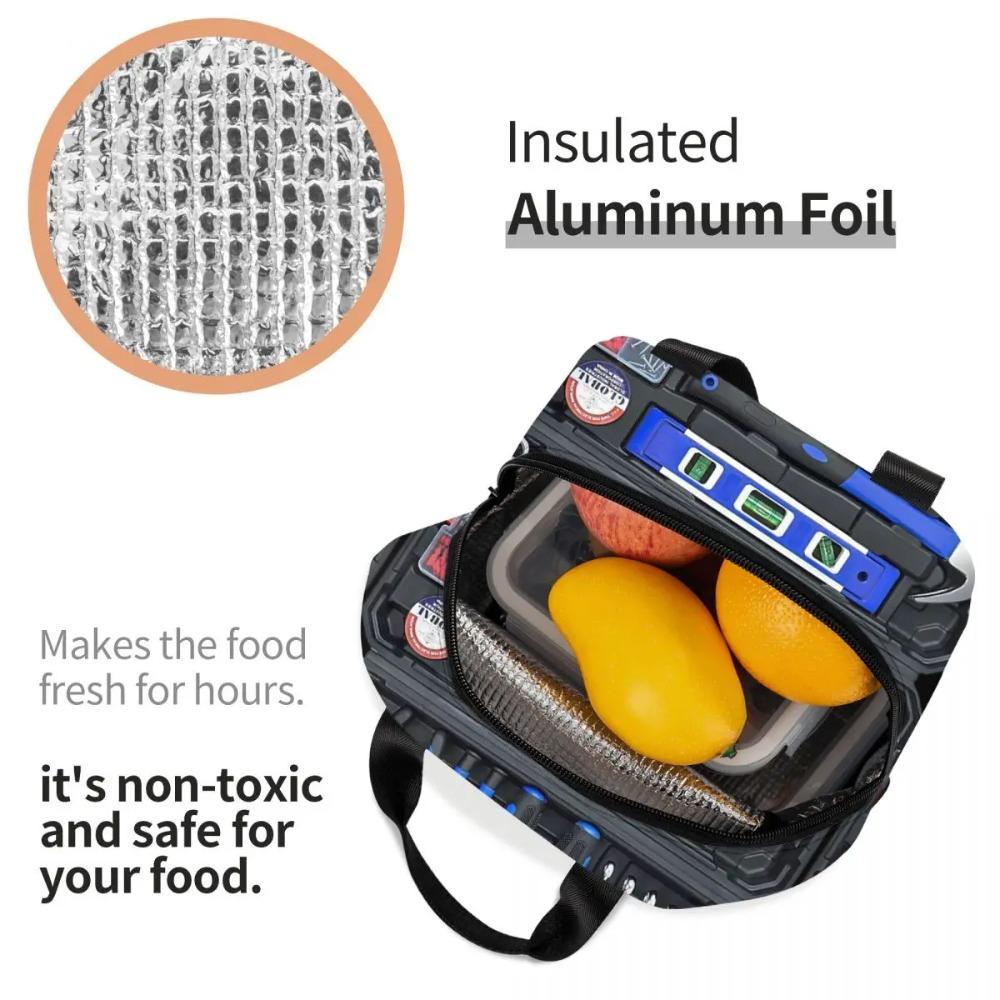 Maßgeschneiderte isolierte Lunchtasche für Mechanikerinnen, tragbar, große Werkzeugkasten-Kühltasche, thermische Lunchbox, für Kinder, Schule, Kinder