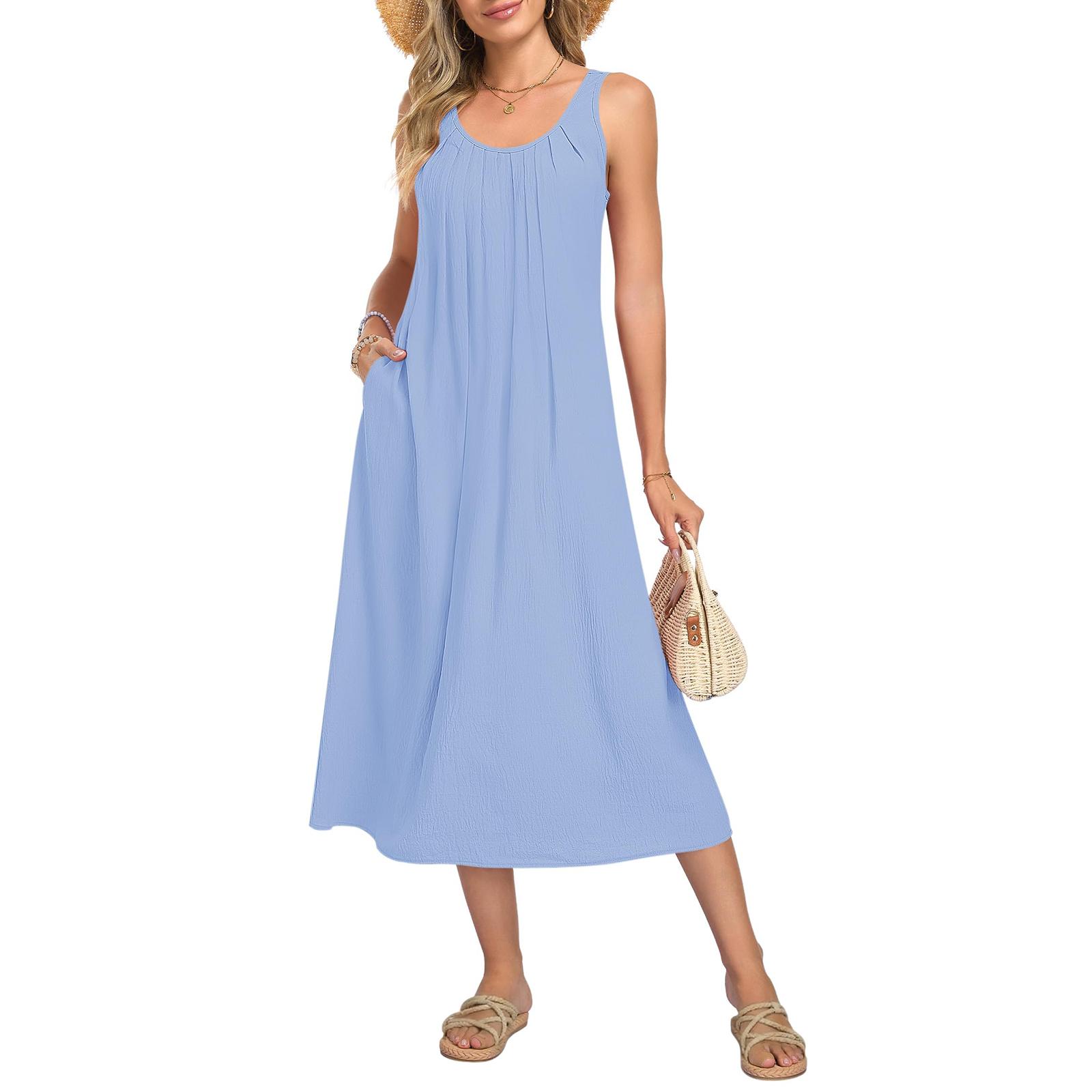 

Women s Short Sleeve Beach Dress Casual Dress XL синій