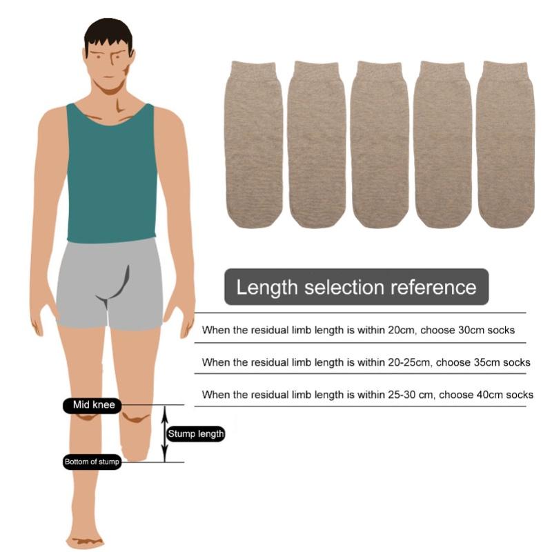 5pcs Stump Socks Set Portable Soft Breathable Elastic Cotton Protective Amputee Socks For Daily Life M