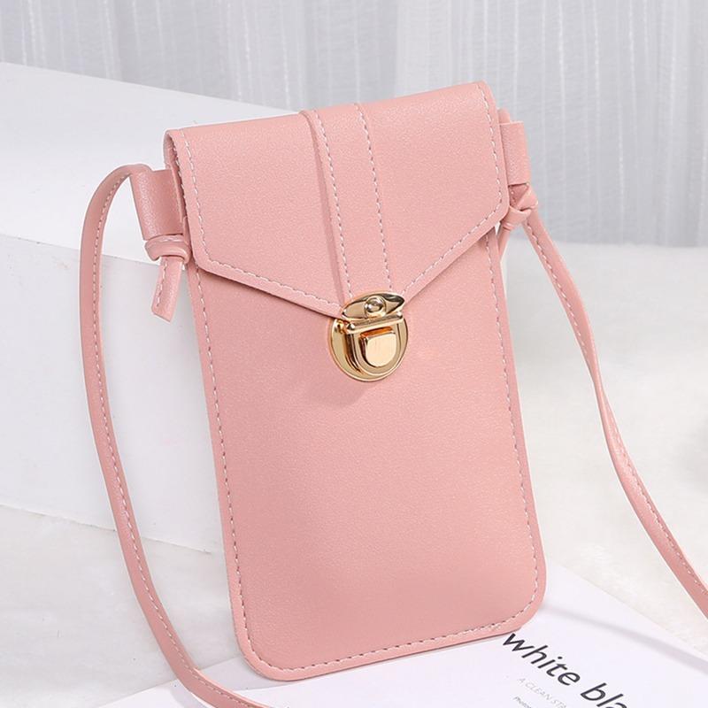Fashion Touch Screen Women Cell Phone Bag Shoulder Transparent Card Holders Girl Handbag Ladies PU Leather Clutch Wallets Purse
