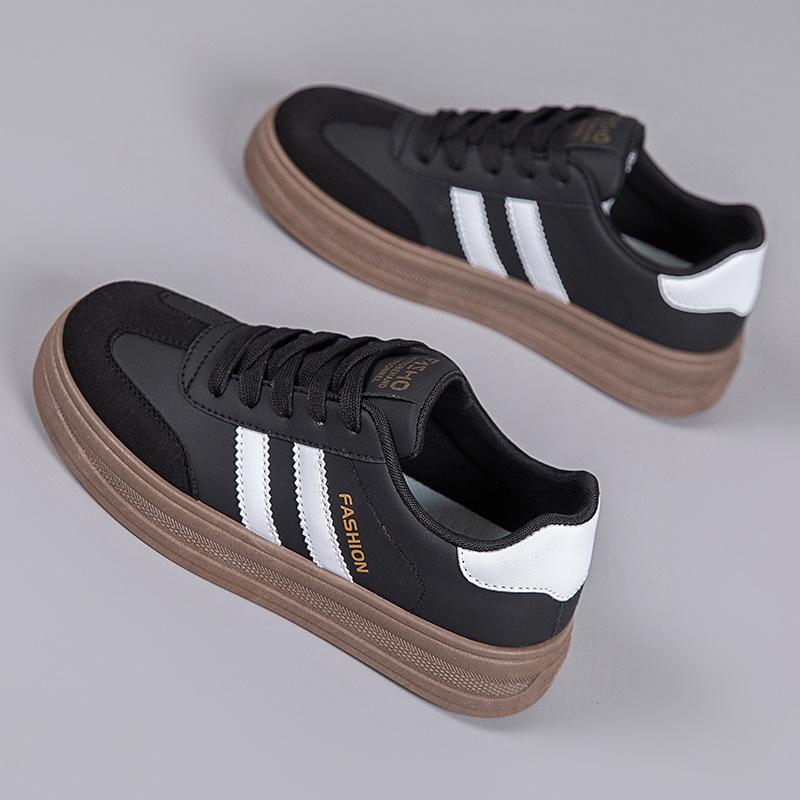 

Женские универсальные белые кроссовки с нескользящей подошвой 2025: Удобная, износостойкая толстая подошва, идеально подходит для весны и осени 36 чёрный