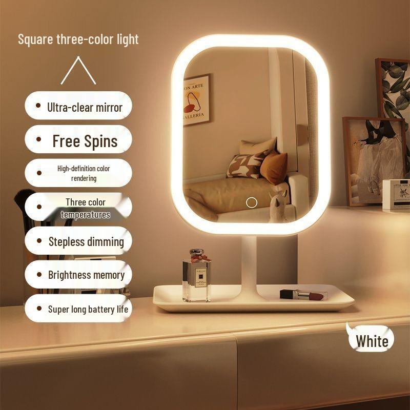 Tabletop LED Makeup Mirror: High-Definition, Compact Mirror for Dressing Table