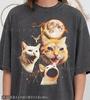 Vintage Meme Katze 90er Grafikstil Comfort Colors® T-Shirt, Lustige Pop Katze Weinende Katze Retro verblasstes T-Shirt, Viraler Humor Y2k Streetwear, Katzen Geschenk