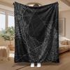 Spider Web Pattern, Halloween Gift, Blanket, Black And White Geometric Design, Home Decor, Soft Cozy Multi-Purpose