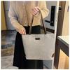 Cotton Linen Casual Tote Bag Large Capacity Handheld Bucket Style For Daily Use