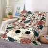 1 st Blommig Katt Lätt Flanellfilt, Bekväm och Varm Filt, för Kontor och Camping Bäddsoffa, Vardagsrum146