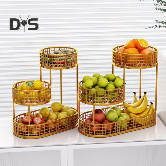 Coș de fructe pentru bucătărie Coș de depozitare cu mai multe niveluri Coș de depozitare cu mai multe niveluri Bol de fructe Organizator de coș din sârmă pentru legume, gustări, cartofi, ceapă