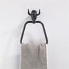 Tuqiu Antique Cow Towel Hanger Wall Mounted Black Towel Rack Bathroom Towel Ring Aluminum Towel Bar Rail White Towel Holder