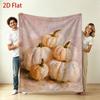 280gsm Soft Flannel Fleece Blanket, White Pumpkin Oil Painting Print, Warm Cozy Throw for Bed Sofa Couch Living Room, Autumn Harvest Decor, Lightweigh