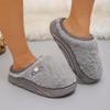 Thick Sole Plush Winter Slippers for Women Indoor House Chunky Platform Fluffy Slippers Woman Non Slip Warm Couples Cotton Shoes