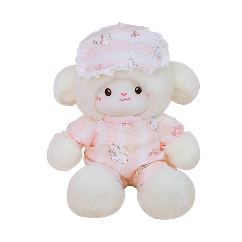 Snot Bear New Pajamas Lamb Doll Cute Sheep Doll Birthday Gift Girls Soothing Doll Sleeping Throw Pillow