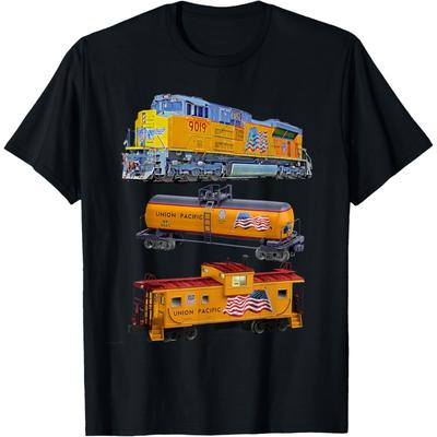 Freight Train Engine Tanker Caboose T-Shirt