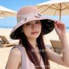 Sunscreen Travel Bucket Hat Sunshade Face Hat Summer UV Protection Sun Hat Bow Big Brim Sun Hat