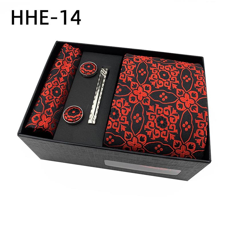 Cravatta da uomo Paisley Set regalo cravatta con gemelli e fermacravatta Cravatta business casual Nera Confezione regalo