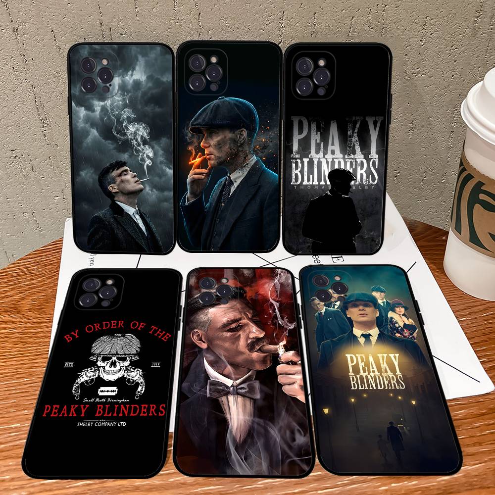 Movie P-Peaky-S B-Blinders Phone Case For IPhone 17 16 15 14 13 12 11 Pro Max Plus Mini Soft Black Cover