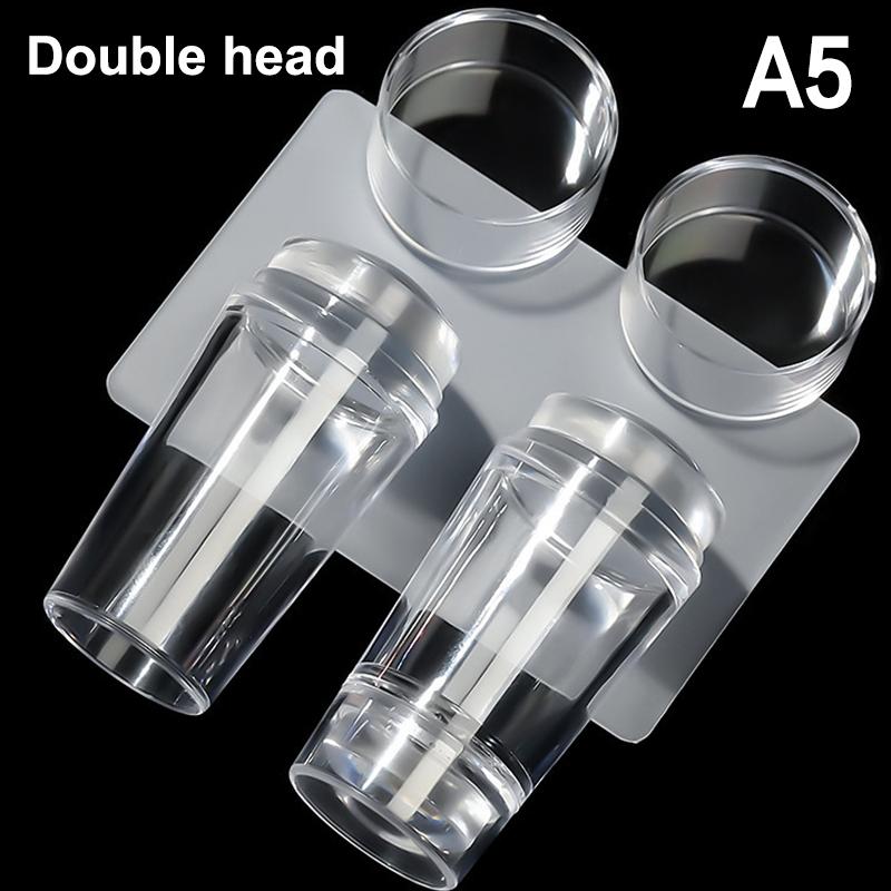 Transparent Nail Seal With Scraper Erasable French Nails Stamp Template Printing Tool Nail Polish Stamping Manicure Tool