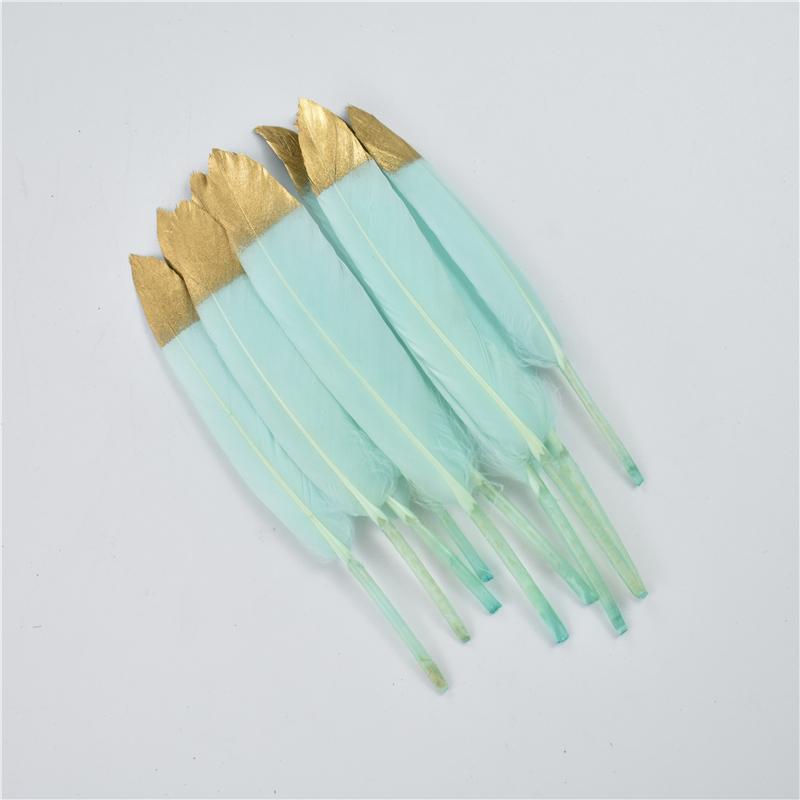 10-15cm/4-6inch Golden Powder Dipped Duck Feathers for Crafts Natural Feather Handicraft Accessories Diy Decoration
