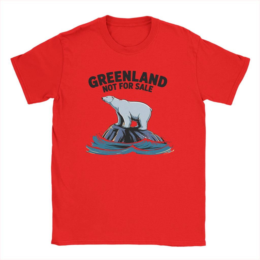 Mens TShirts Greenland is Not for Sale Vintage Cotton Tees Short Sleeve T Shirt Round Neck Clothes Big Size