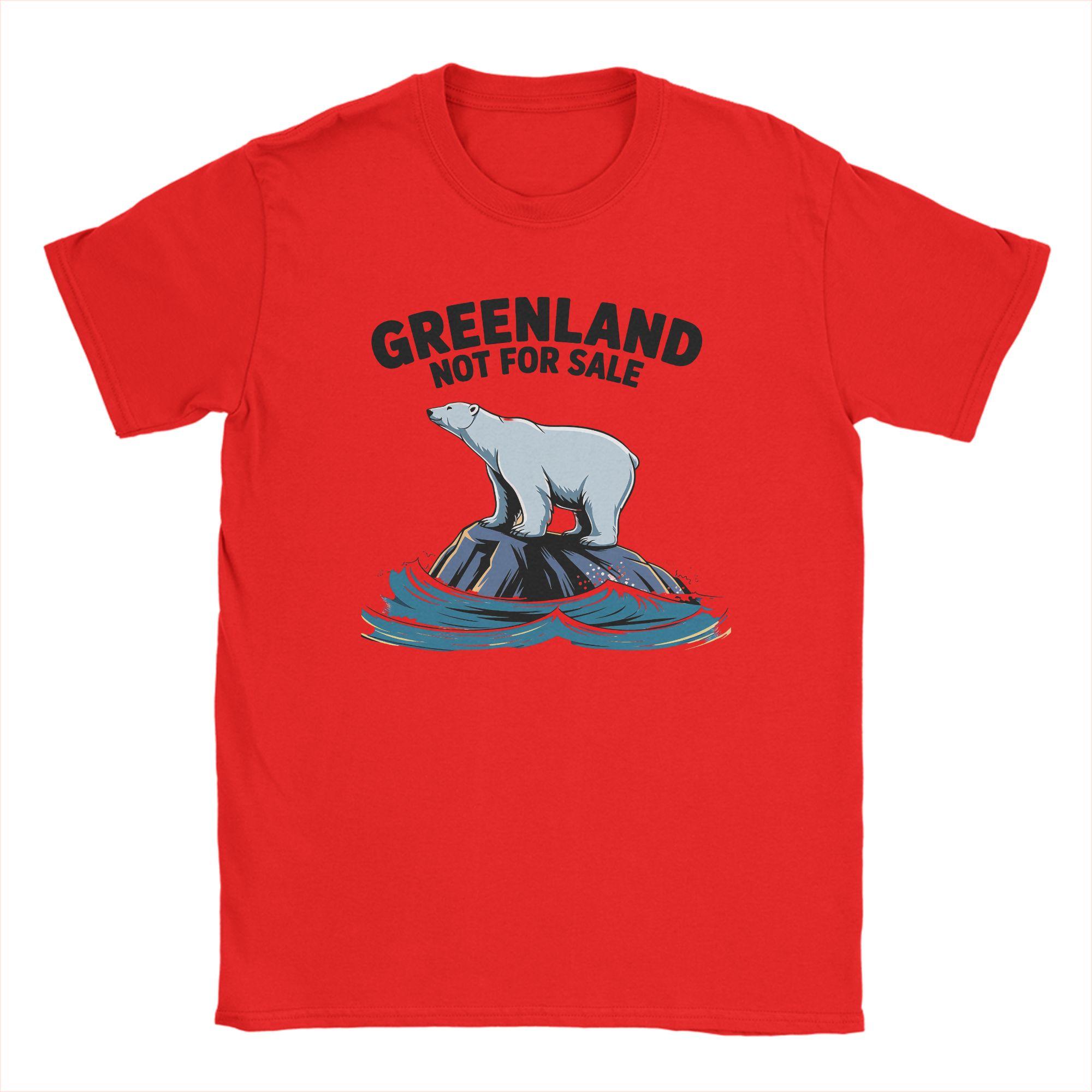 

Unisexs TShirts Greenland is Not for Sale Vintage Cotton Tees Short Sleeve T Shirt Round Neck Clothes Big Size M