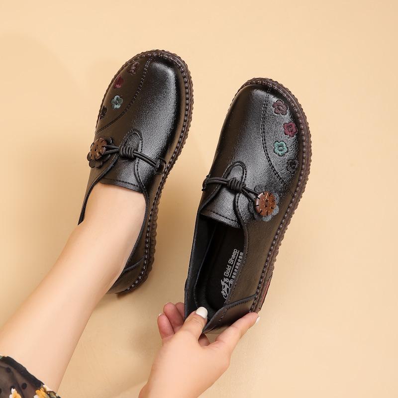 

Удобная кожаная обувь для женщин среднего возраста: Мягкая подошва, повседневная одежда для весны и осени 2016, 39